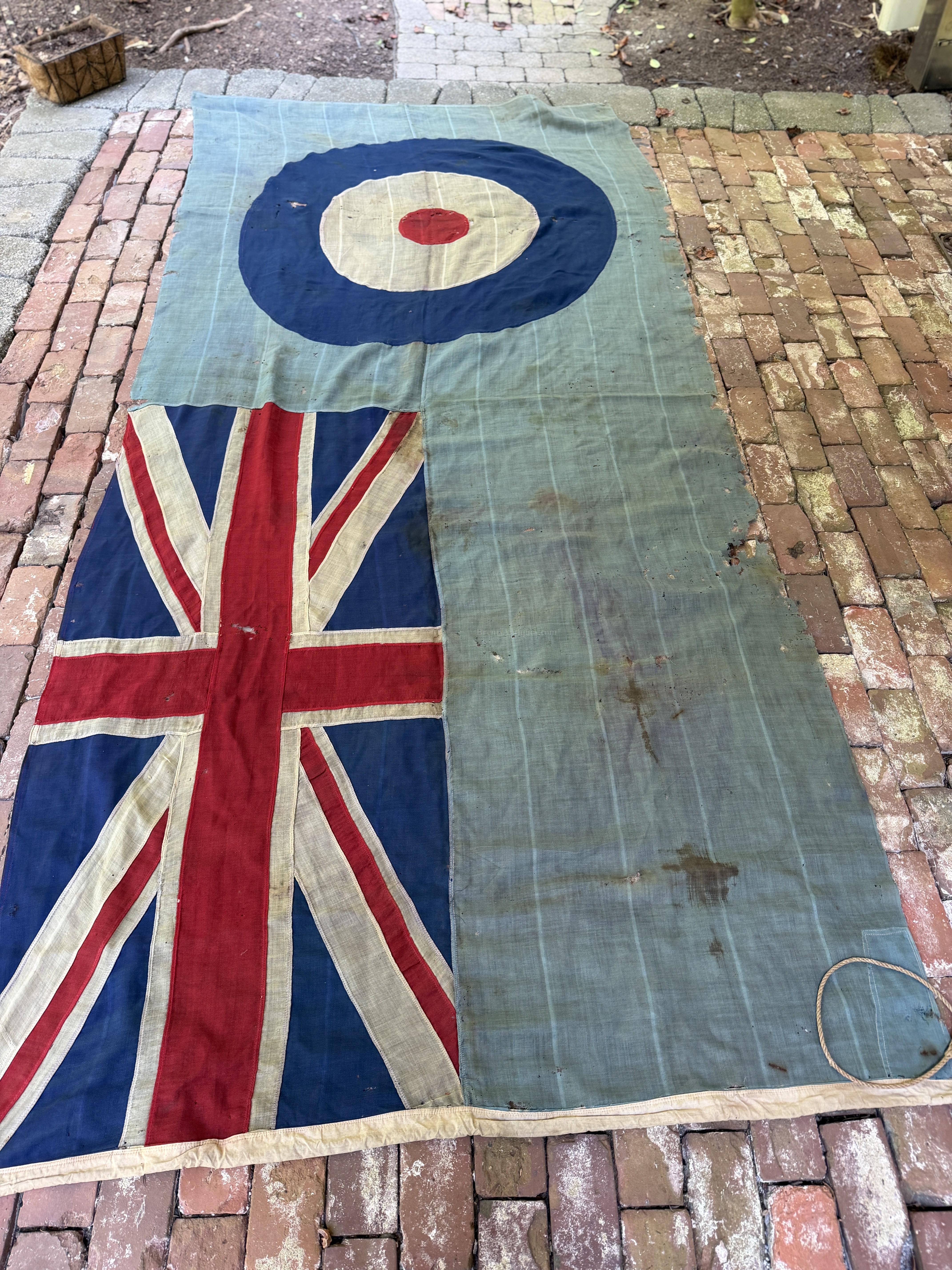 Very Rare WWII R.A.F. Airfield Flag Measures 58 x 124 Inches Wool Construction image