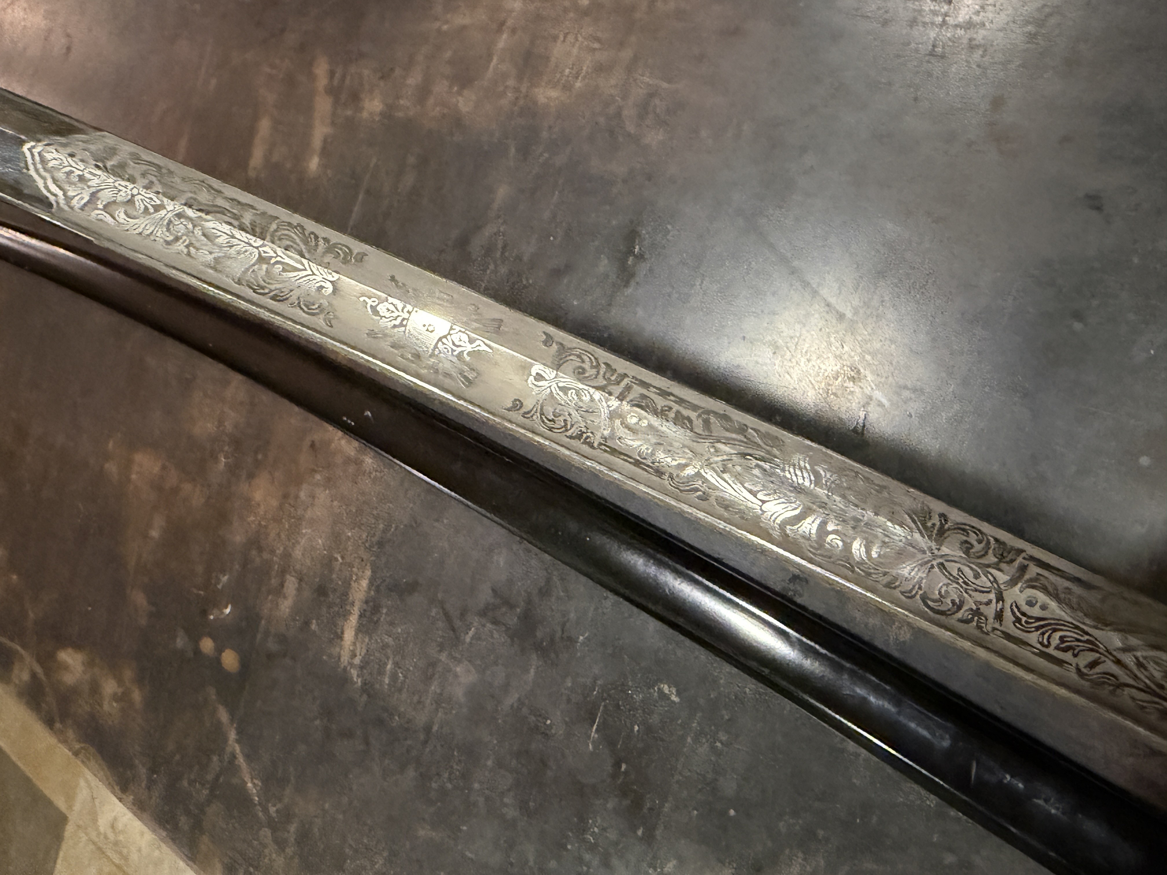 Rare Outstanding GErman WWII Army Officers Sword With Wonderful Etched Blade Mfg. Paul Weyersberg image