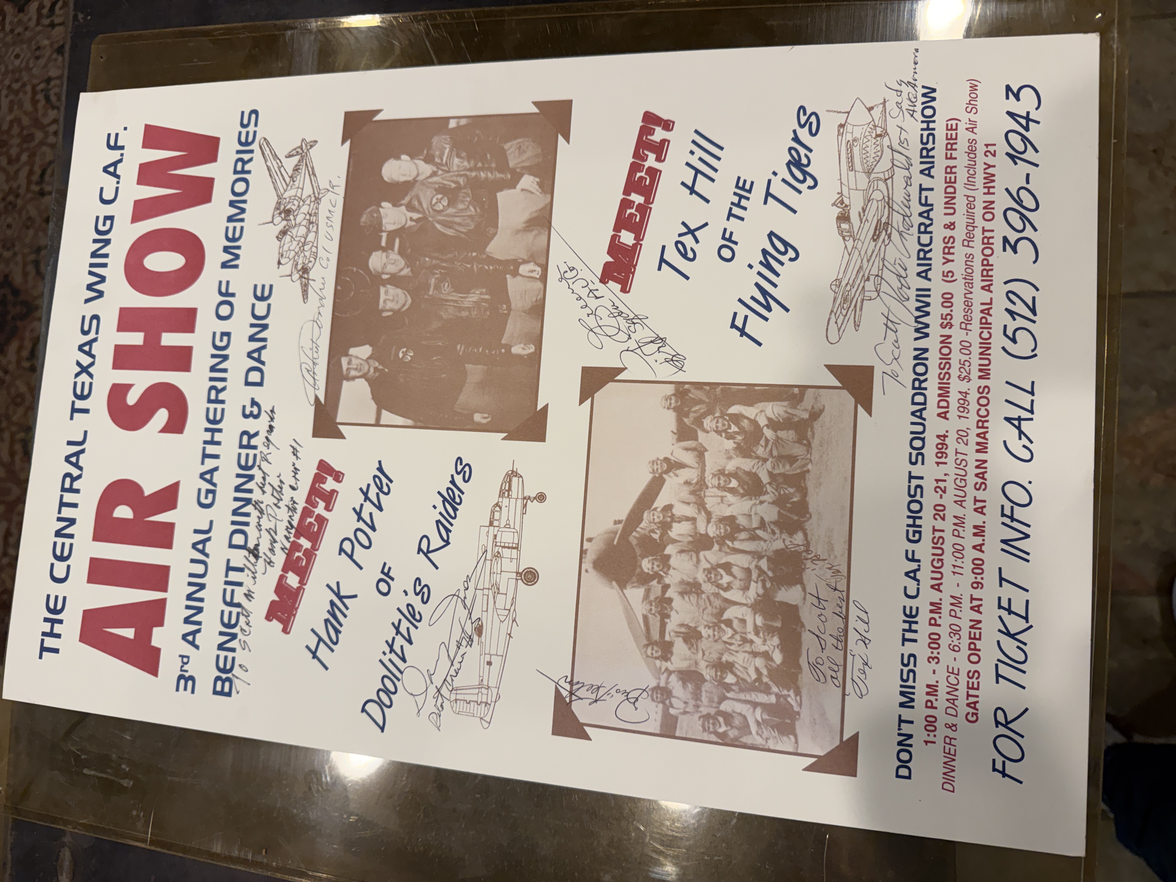 Rare SIGNED AIRSHOW POSTER SIGNED BY DOOLITTLE RAIDERS & image